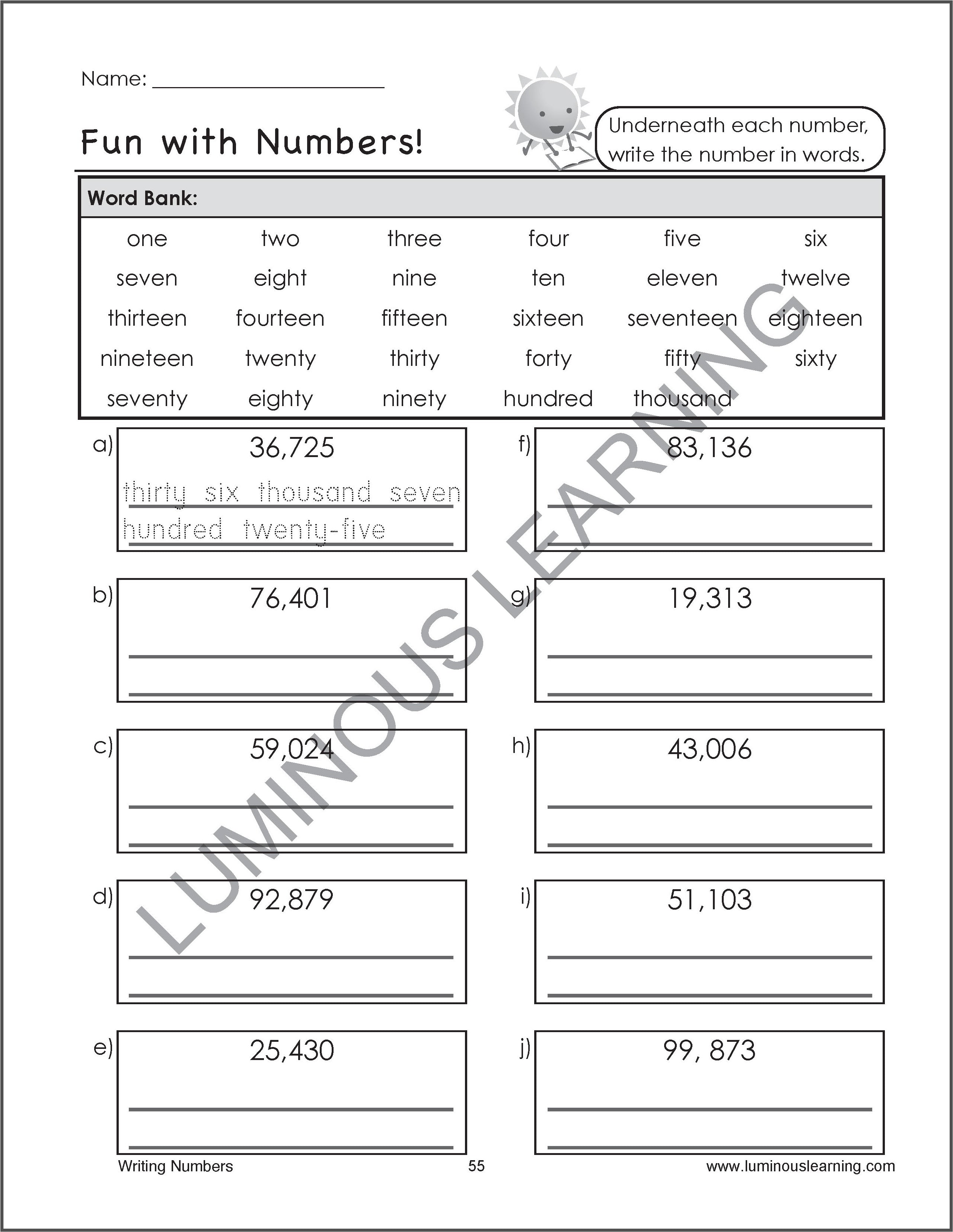 number sense place value worksheets special ed grade 4