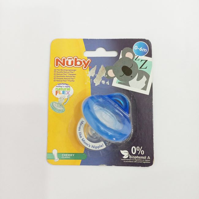 SUCETTE OVALE PHOSPHORESCENTE NUBY 6-36M - BLANC – keraby