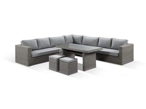 Alexander Francis Tosca Grey Rattan Garden Sofa Dining Set 