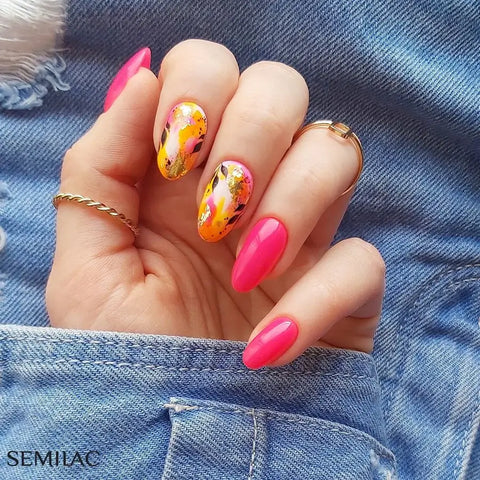 NT-08 Venice Beach | Spring acrylic nails, Neon pink nails, Pink acrylic  nails