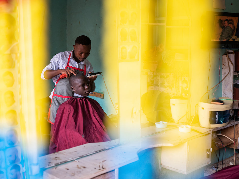 Nelson cutting hair 