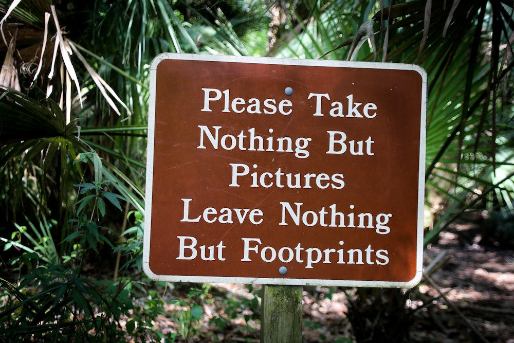 a leave no trace sign 