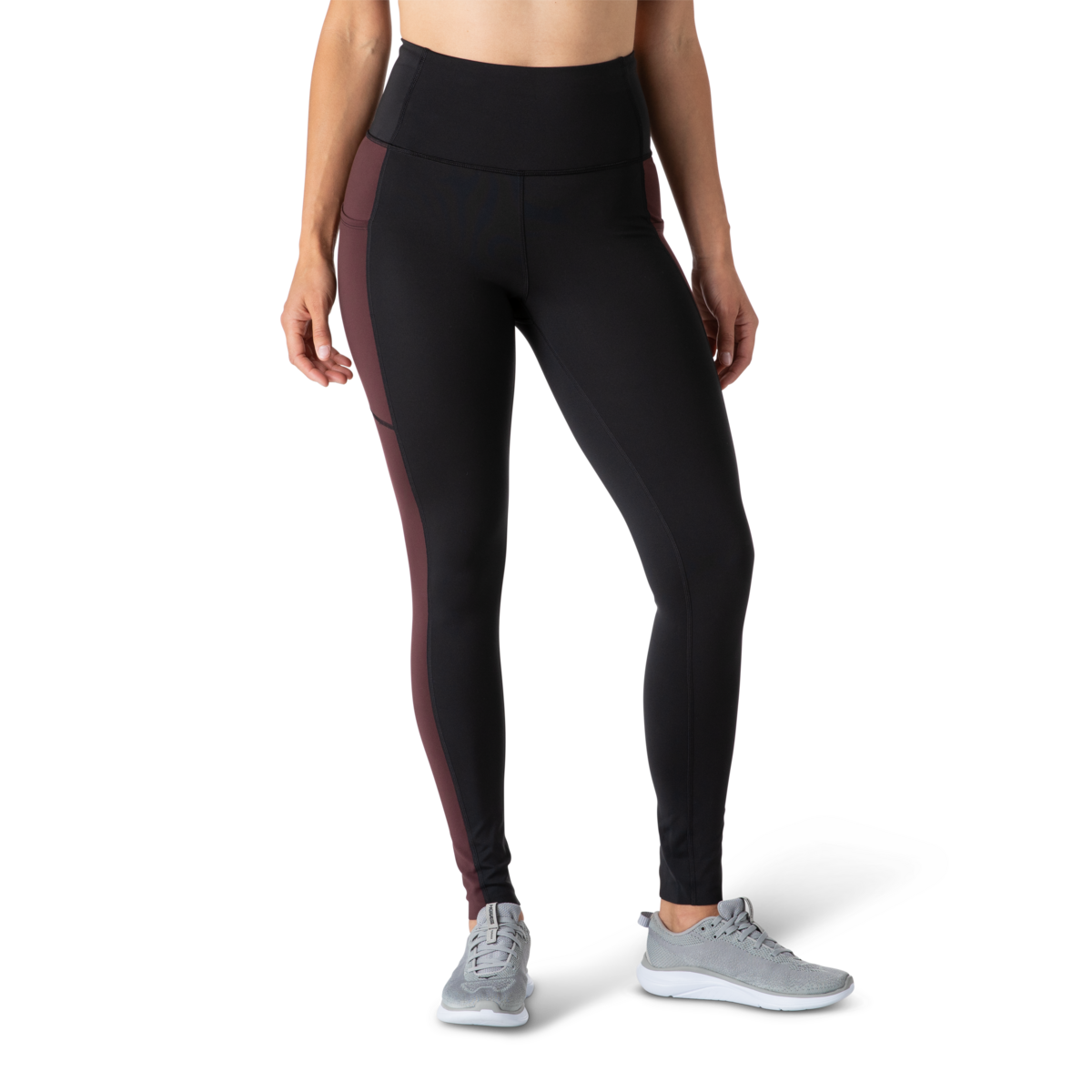 Ladies High Waisted 19 Inch Inseam Leggings, TechPackTemplate