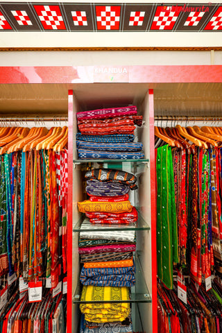 Khandua section sarees & fabrics are displayed here!