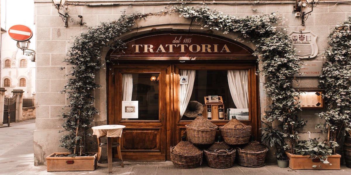 Restaurant or trattoria in Italy