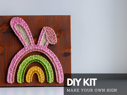 Easter rainbow bunny - wall sign DIY kit