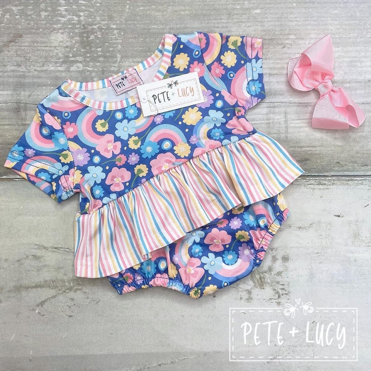 Rainbow Bright Infant Girl's Romper by Pete + Lucy