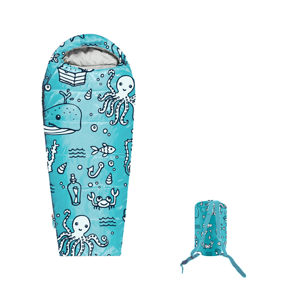 Adventure Theme 32F - 59F Kids Sleeping Bag with Pillow Sleeve