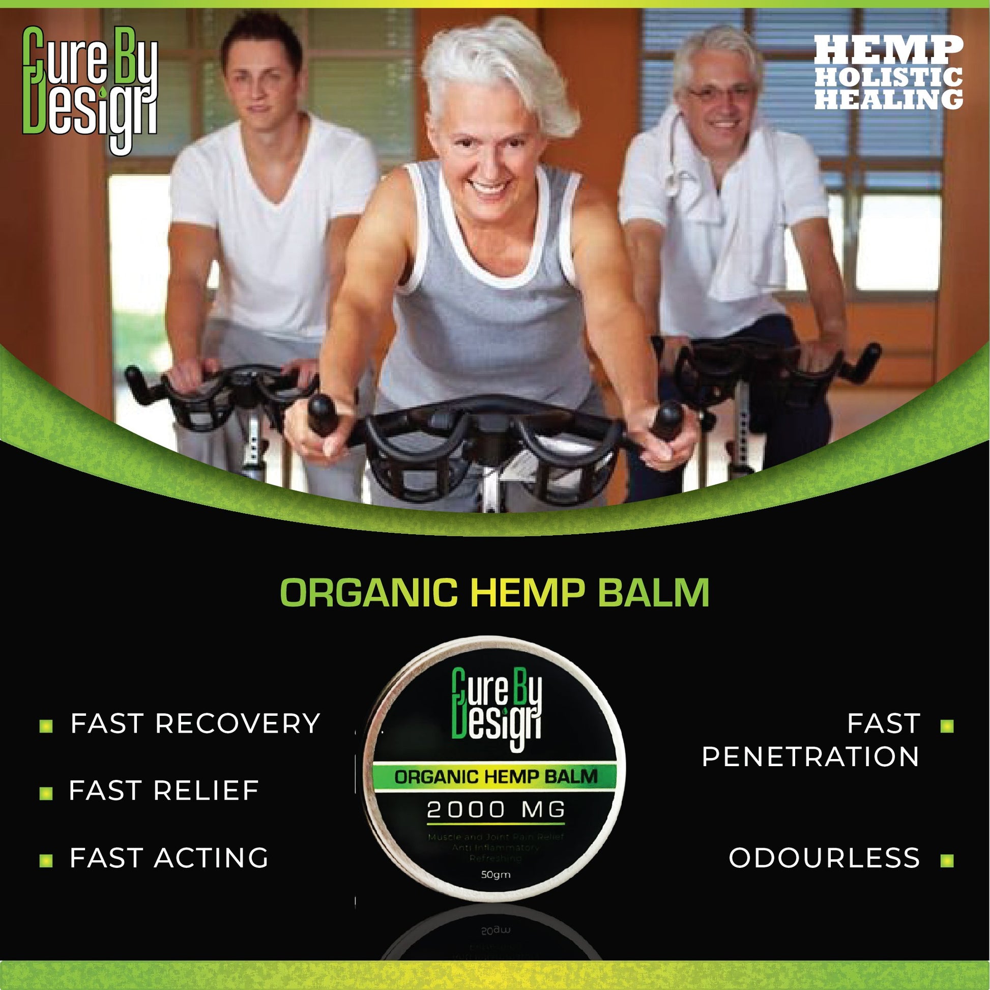 Buy Cure By Design  Organic Hemp Balm (2000 MG) for  Hempivate 