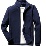 Men's spring casual fleece-style jacket with pop-up collar