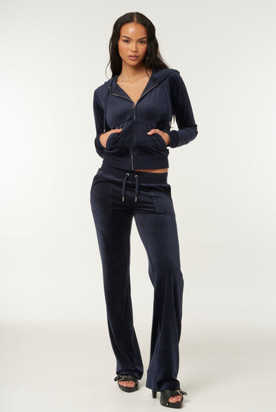 BLACK CLASSIC VELOUR CUFFED JOGGER – Juicy Couture UK