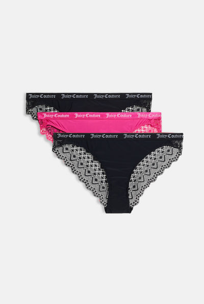 Juicy Couture 3-pack Seamless Thongs in Pink