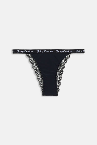 3 NEW JUICY COUTURE JC4471 3PKR MF NO PANTY LINES LACE WAIST THONG