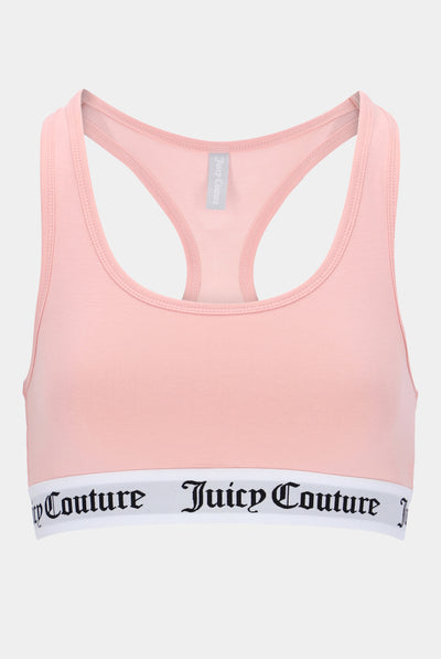 Juicy Couture co-ord triangle bra with logo trim in pink