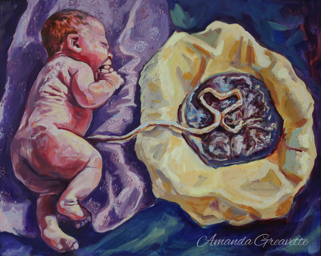 Birth Art Print - Here is your baby - waterbirth – Amanda Greavette Shop