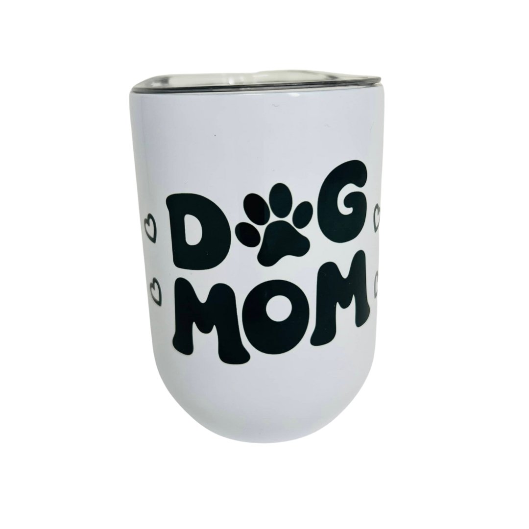 Dog MOM or Dog DAD 16oz Clear Glass Cup with Bamboo Lid, Jar Can with –  Briggs 'n' Wiggles