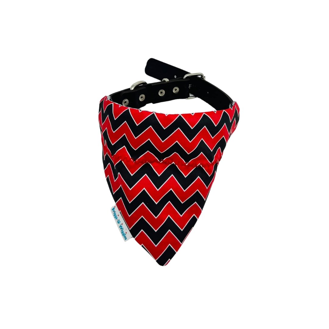 Red and Black Plaid Football Dog Bandana