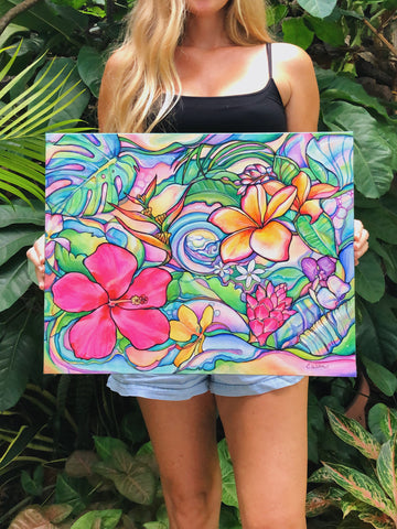 tropical floral painting