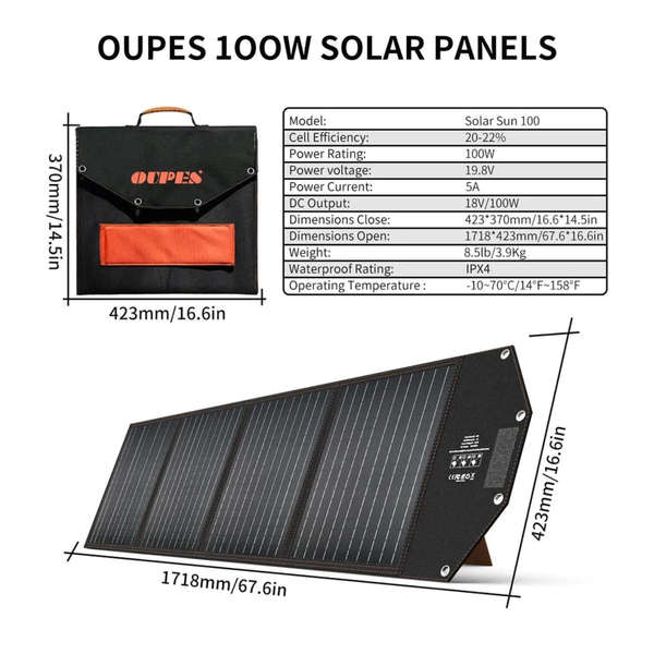Oupes 100 Watt Solar panel