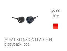 240v extension lead hire