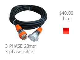 hire 3 phase cable