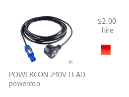 hire  240 V powercon