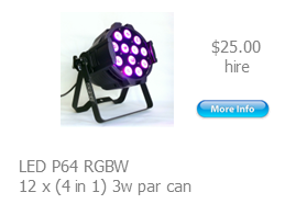 hire par led rgb can  colour wash light