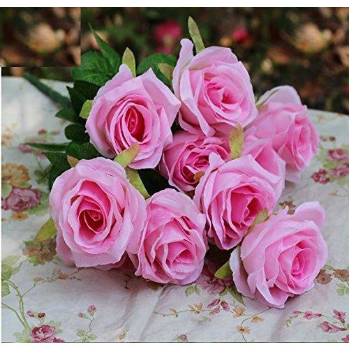 Artificial Flower Rose10headsPink