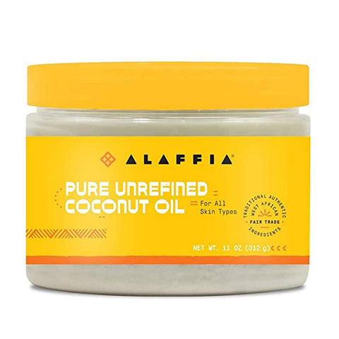 Alaffia Pure Unrefined Coconut Oil for Hair and Skin, 11 OZ