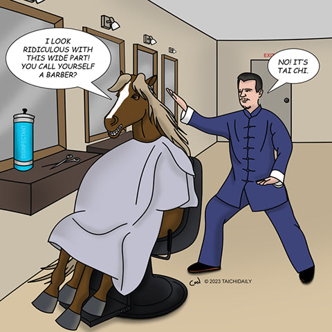 Tai Chi Cartoon - Parting The Wild Horse's Mane