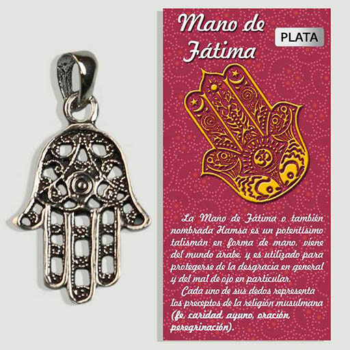 Colgante Mano Fatima Pequeño Plata Ley – Mistikus Shop