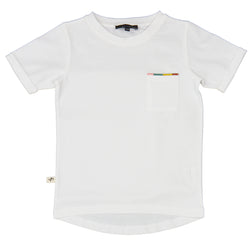 T-Shirt mit bestickter Tasche aus Bio-Baumwolle in Fb. weiß