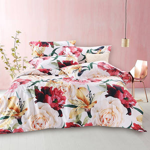 Znl Flowers Silk Duvet Cover Sets Queen And King Size Available Bedd