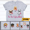Breast Cancer, Dogs Shirt Customized Dog Names and Breeds Breast Cancer No One Fight Alone Dogs - PERSONAL84