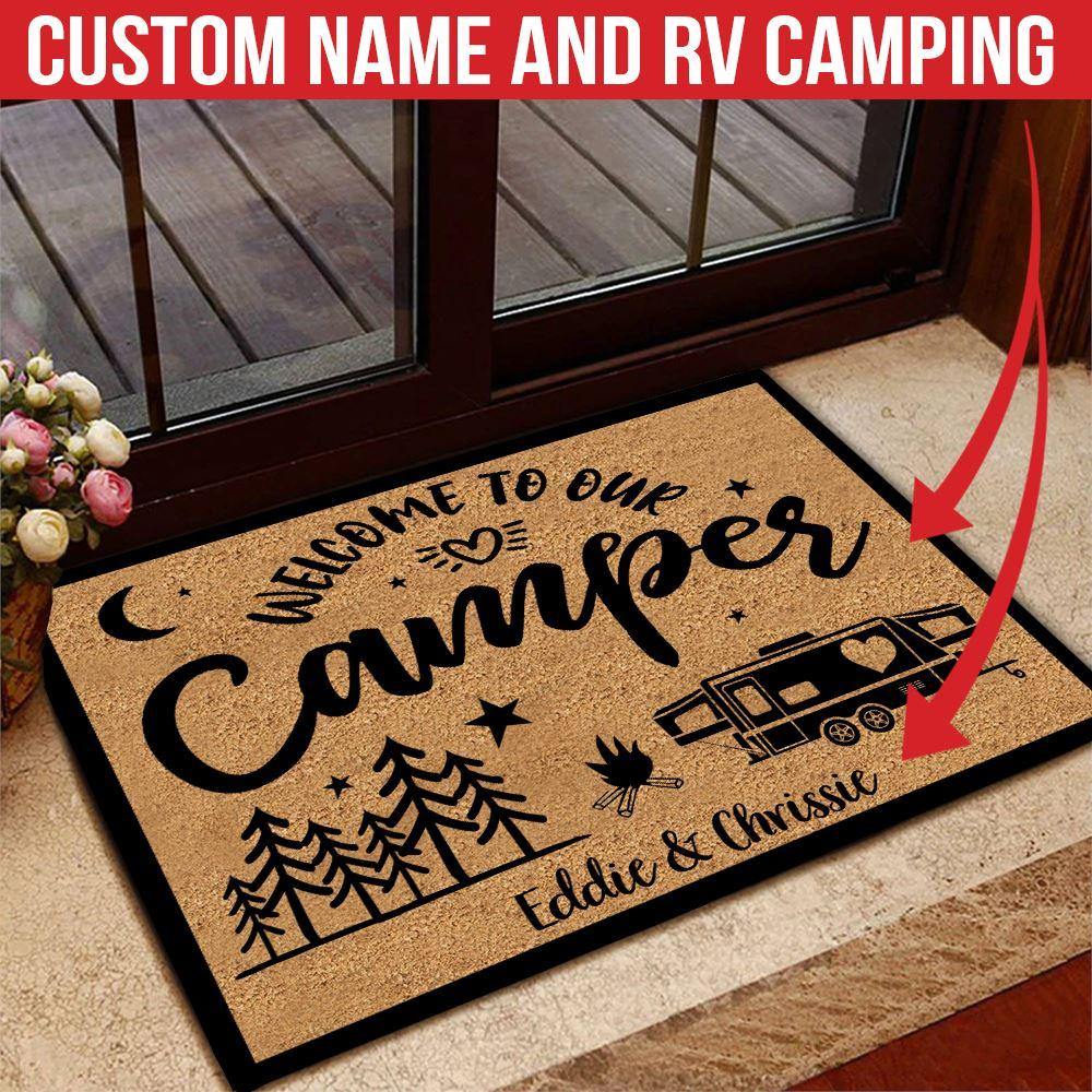 Personalized Camping Mat, Custom Camp Site Door Mat, Monogram