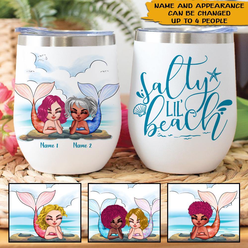 Personalized Mermaid Friends Tumbler - Best Friends Are Hard To