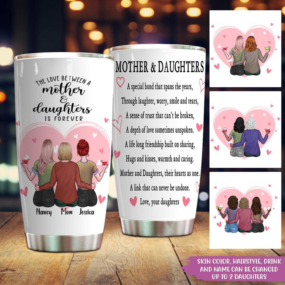 wowcugi Mom Tumbler The Love Between Mother Daughter Is Forever  Personalized Tumblers 20oz 30oz Cust…See more wowcugi Mom Tumbler The Love  Between