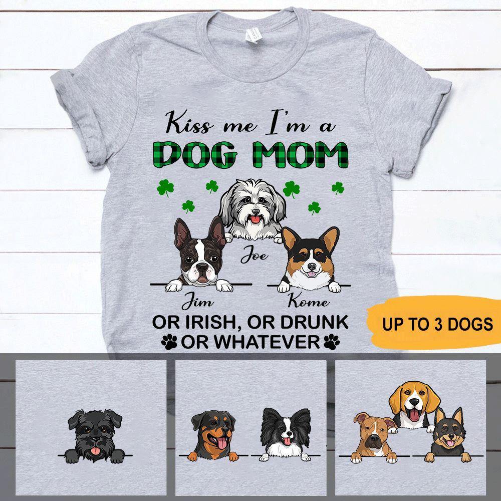 Gifts for Dog Lovers Dog Custom T Shirt One Lucky Dog Mom Patrick's Day Personalized Mother's Day Gift