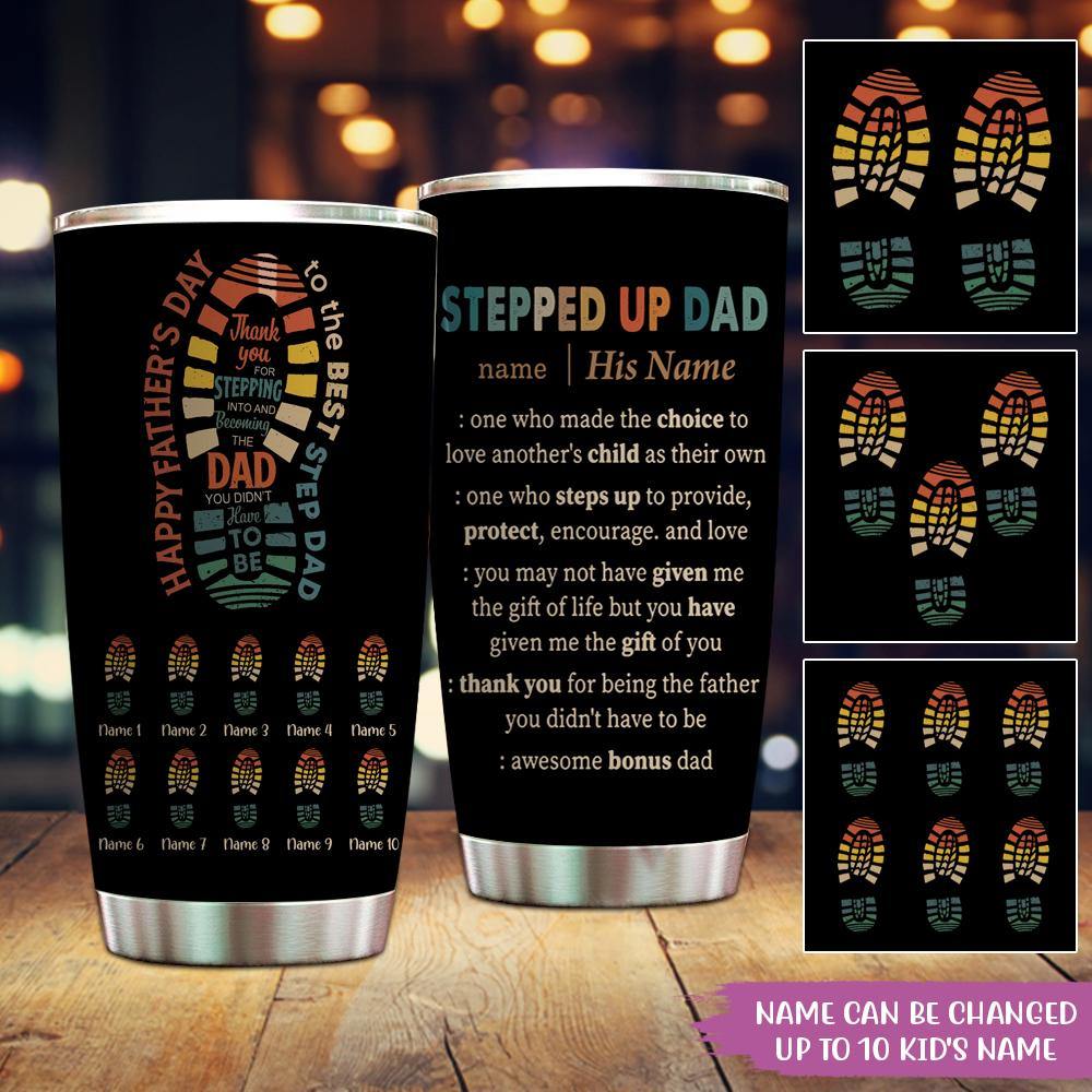 SassyCups Best Bonus Dad Ever Tumbler - Step Dad - Bonus Dad  Gifts - Insulated Travel Coffee Mug for Dad: Tumblers & Water Glasses