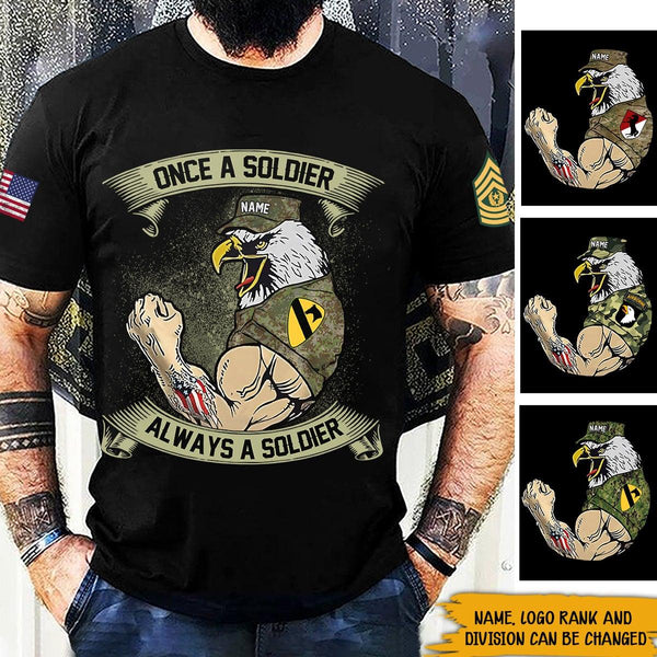 US Army Veteran Custom All Over Printed Shirt Once A Soldier Always A ...