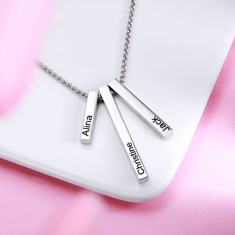 Women Necklace Sterling Silver Bar Necklace Men Bar Necklace With Cust Infinylove Com