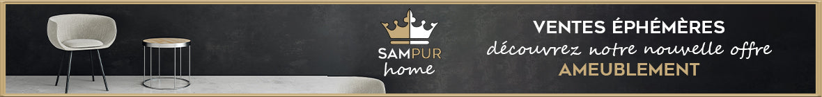 Bannière des ventes éphémères du site Sampur sur l'ameublement