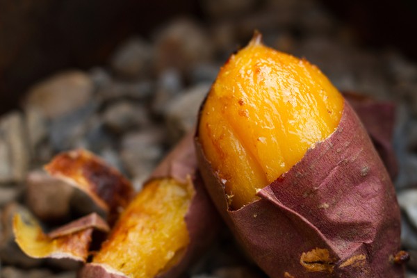 Delicious baked purple sweet potato