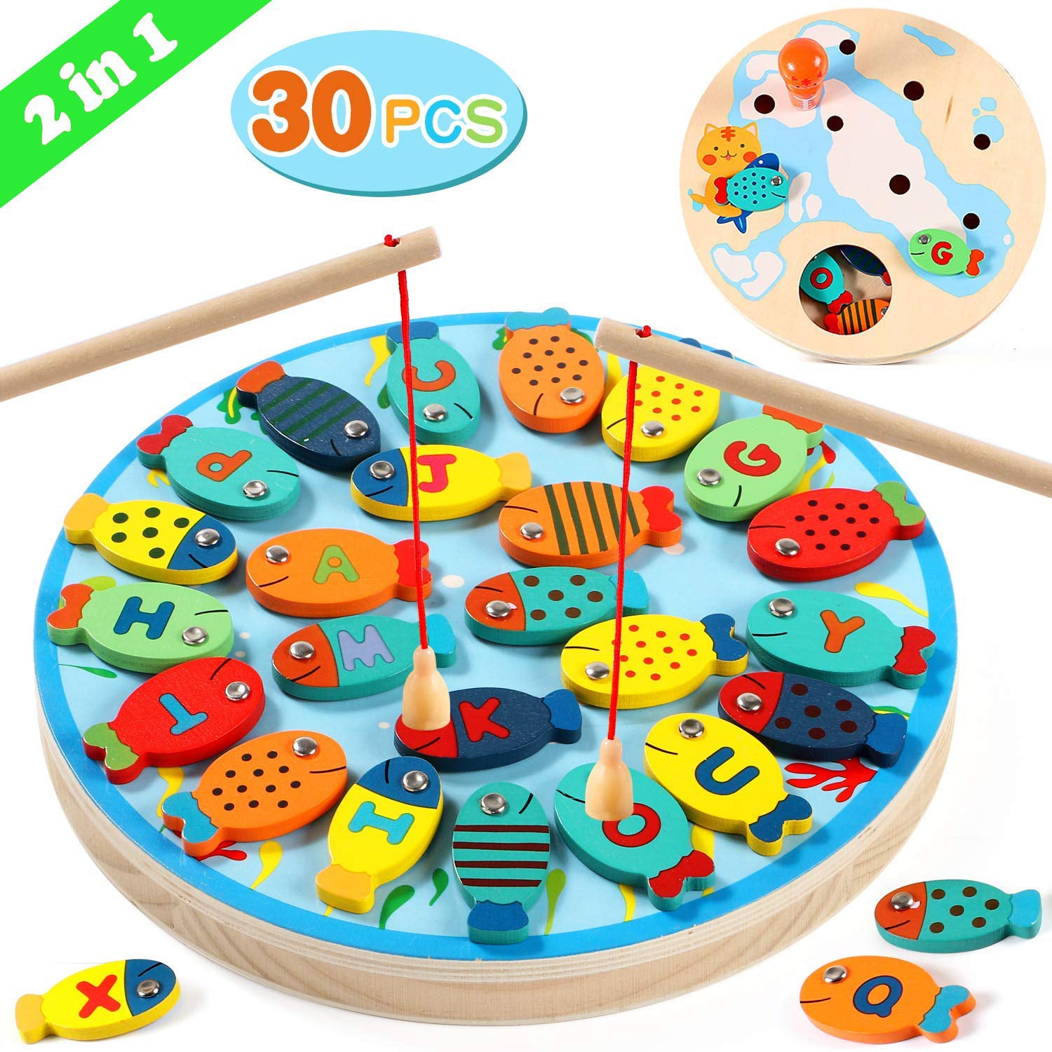 wooden fishing toy