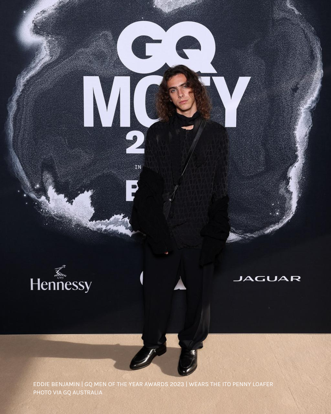 Eddie Benjamin GQ Australia Men of the Year Awards 2023. Eddie Benjamin wears Etymology loafer shoes 2.