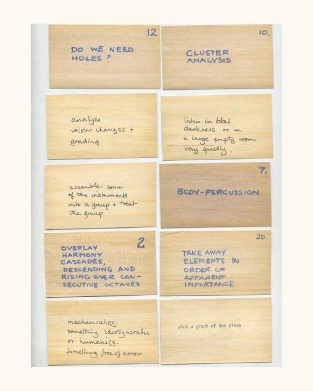 Oblique Strategies by Brian Eno and multimedia artist Peter Schmidt