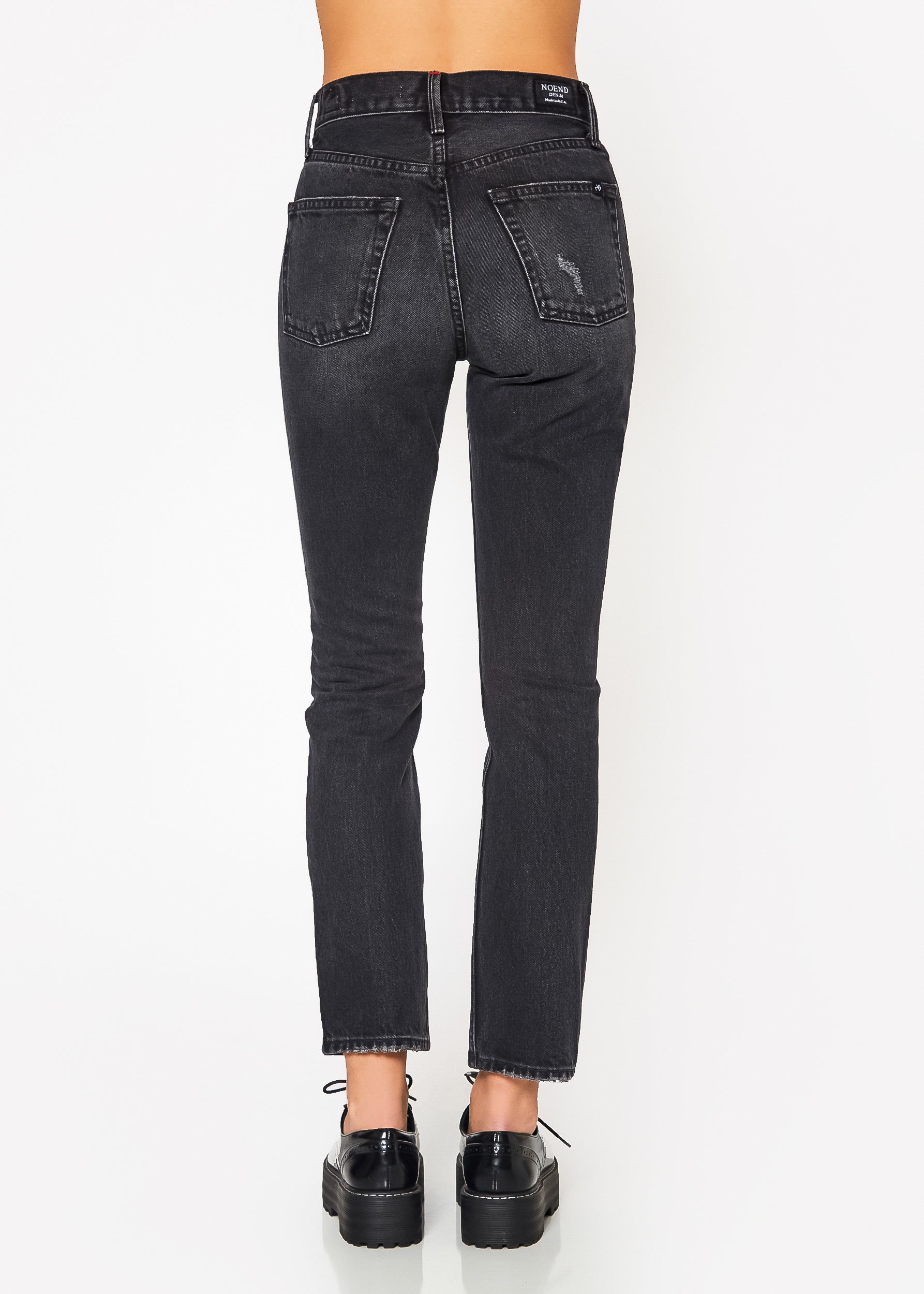 High Waist Straight Ankle Jeans - Newport Wash