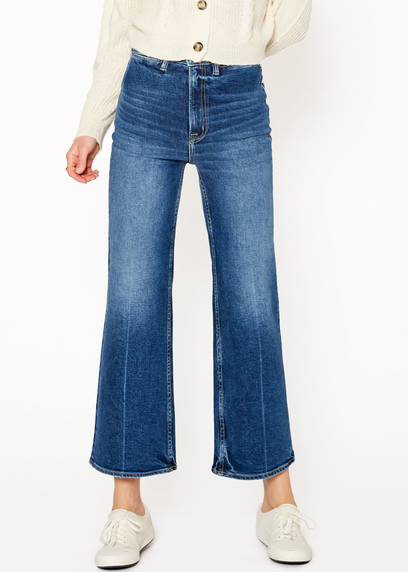 Queen Wide Leg Crop Jeans In Kingman | Noend Denim