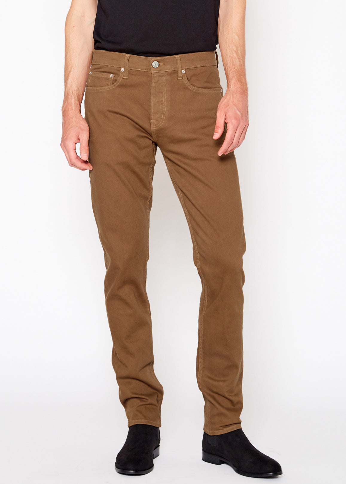 MEN'S BROWN RELAXED STRAIGHT JEANS