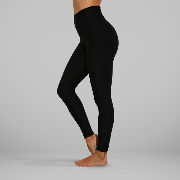 Black Leggings Women Polyester Ankle-Length Standard Fold Pants Elasticity  Keep Slim Push Up Fitness Female Leggings (Color : Red, Size : Small)